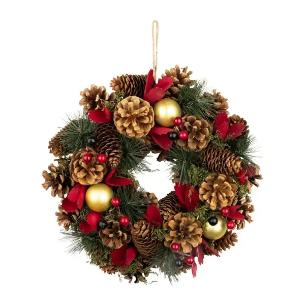 <p>Vytvorte si sviatočnú atmosféru s adventným vencom MagicHome. Tento prírodný veniec s rozmermi 30x8 cm v živých červených tónoch je zdobený krásnymi červenými kvetmi