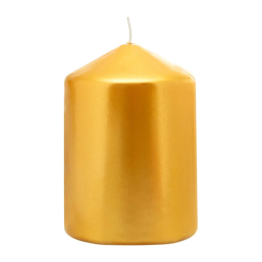 Vneste do svojho domova teplo a sviatočný lesk so sviečkou MagicHome! Táto elegantná valcová sviečka s rozmermi 7x10 cm v sýtej zlatej farbe a s metalickým efektom je dokonalým doplnkom pre vašu vianočnú výzdobu. S dlhou dobou horenia až 35 hodín vám zaručí príjemnú atmosféru počas celých sviatkov.