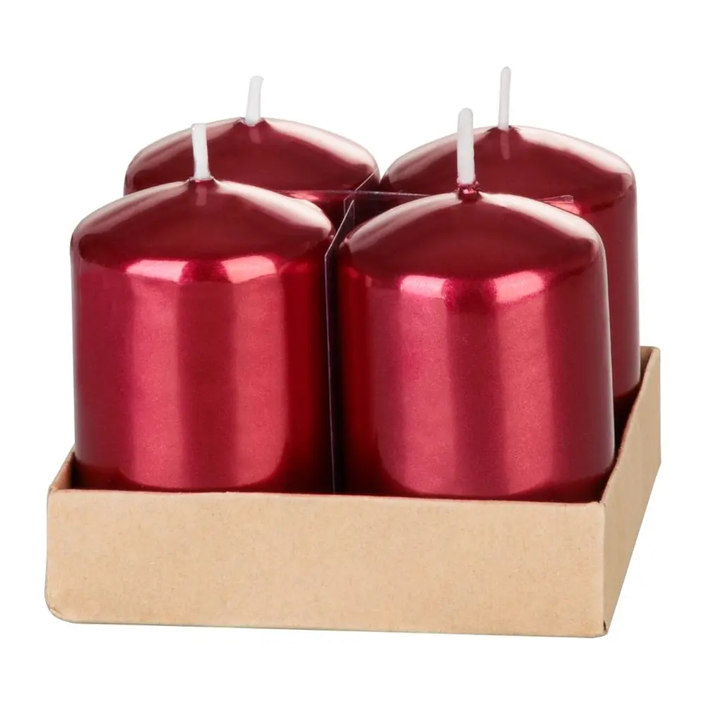 Oživte svoju vianočnú výzdobu s adventnými sviečkami MagicHome! Tieto elegantné valcové sviečky s rozmermi 4x6 cm sú v nádhernej červenej farbe s jemným metalickým efektom