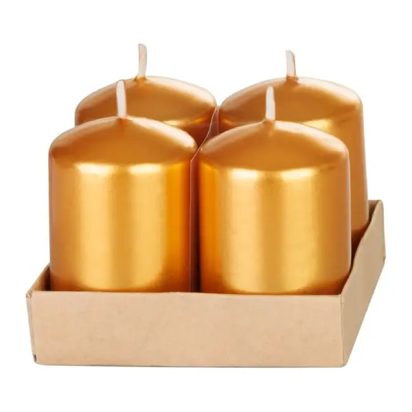 <p>Oživte svoju vianočnú výzdobu s adventnými sviečkami MagicHome! Tieto elegantné valcové sviečky s rozmermi 4x6 cm sú v nádhernej zlatej farbe s jemným metalickým efektom