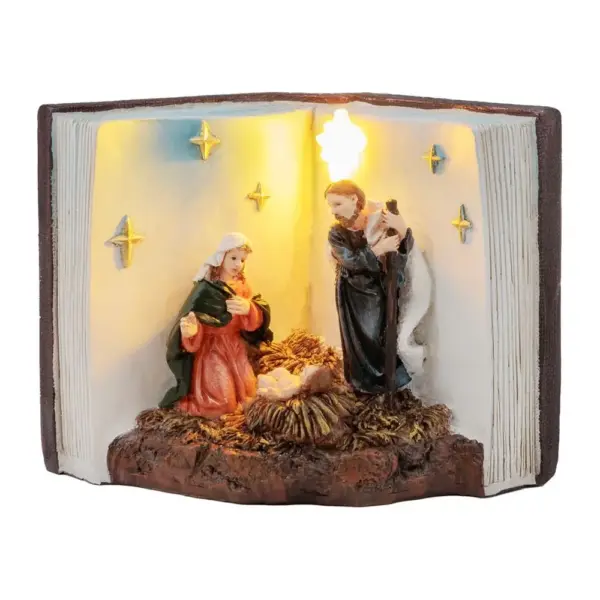 <p>Dekorácia MagicHome Betlehem v knihe je vkusným doplnkom vášho interiéru počas vianočných sviatkov. Je to vianočná dekorácia s LED osvetlením. Farba LED je teplá biela. Disponuje funkciou jednoduchého svietenia a spínačom ON/OFF. Napájanie zabezpečujú 2xLR44 batérie. Dekorácia je vhodná do interiéru. Rozmer je 13