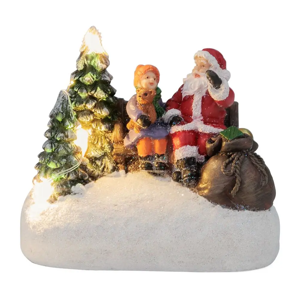 Dekorácia MagicHome Santa s dieťaťom skrášli váš domov počas vianočného obdobia. Je to vianočná dekorácia s LED osvetlením. Farba LED je teplá biela a počet LED je 4. Disponuje funkciou jednoduchého svietenia a spínačom ON/OFF. Dekorácia slúži len na vnútorné používanie. Napájanie zabezpečujú 2 x AAA batérie