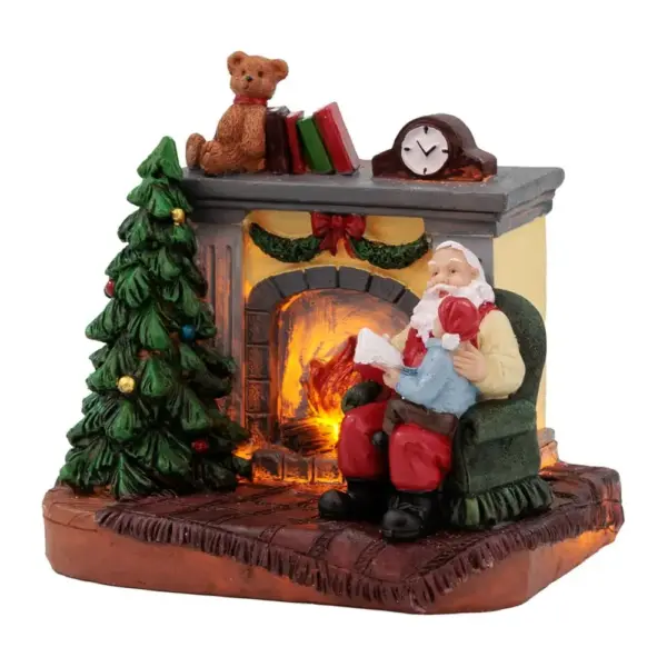 <p>Dekorácia MagicHome Santa s dieťaťom pri krbe skrášli váš domov počas vianočného obdobia. Je to vianočná dekorácia s LED osvetlením. Farba LED je teplá biela a počet LED je 1. Disponuje funkciou jednoduchého svietenia a spínačom ON/OFF. Dekorácia slúži len na vnútorné používanie. Napájanie zabezpečujú 2 x LR44batérie