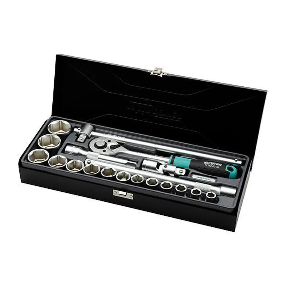 Sada hlavíc Whirlpower® 1614-SK13SE je ideálna pre domáce dielnice a profesionálne dielne. S 45 dielnymi a veľkosťou 1/2" ponúka kompletné vybavenie pre rôzne úlohy a projektov. S týmto setom budete mať vždy po ruke správnu hlavicu na každú prácu.