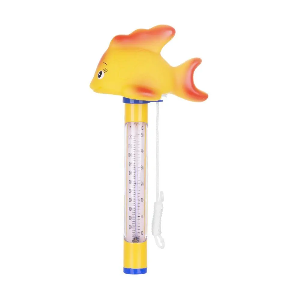 Plávajúci teplomer s rybkou Goldfish obzvláštni každý bazén a presne pomerá teplotu vody. Pripevňuje sa pomocou pásika k bazénu