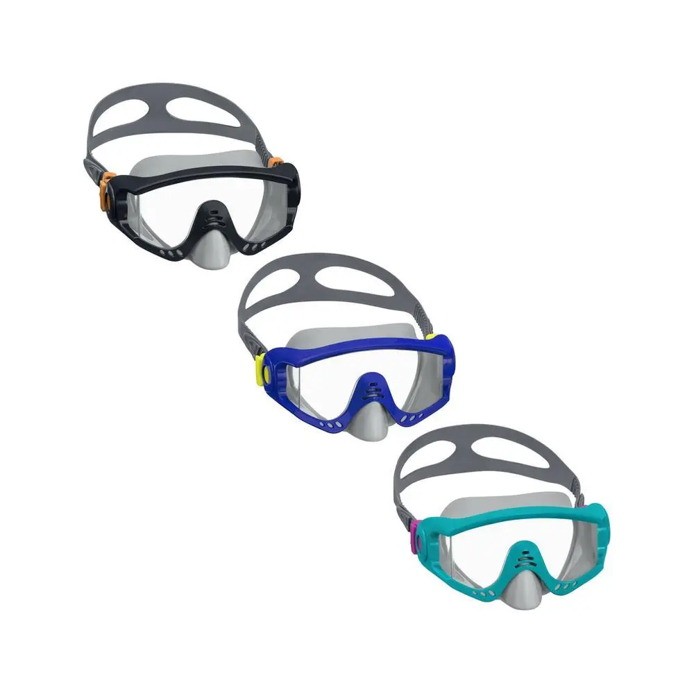 Plavecké okuliare Hydro-Swim Tiger Beach od Bestway® sú ideálnym doplnkom pre zábavu pod vodou v bazéne alebo mori. Okuliare sú určené pre dospelých a majú šošovku z tvrdeného skla so širokým výhľadom a dvojitý lem