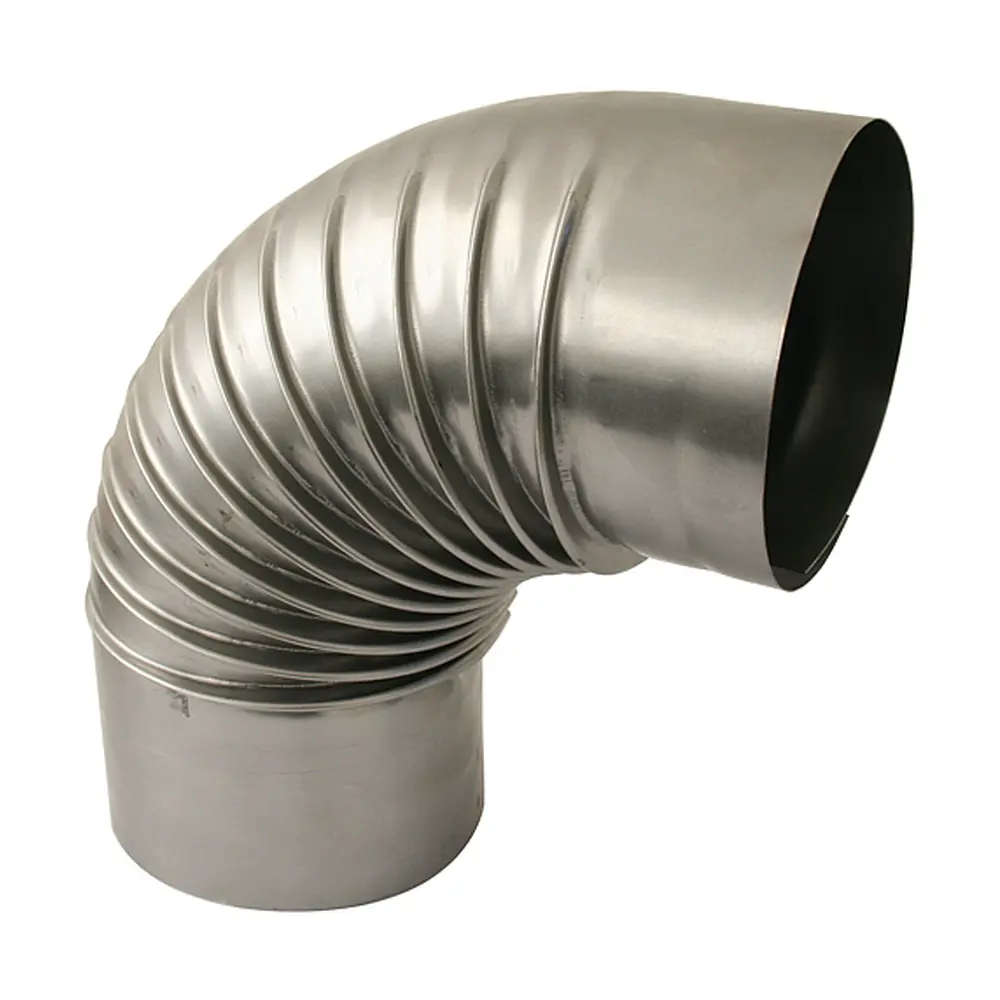 Koleno Dymo 105 mm . Hraje dôležitú úlohu  při odvodu splodín od spotrebičov paliva ako krbov a kachlí. Pri odvodu by nemalo docházať k velkým stratám tlaku a tepla