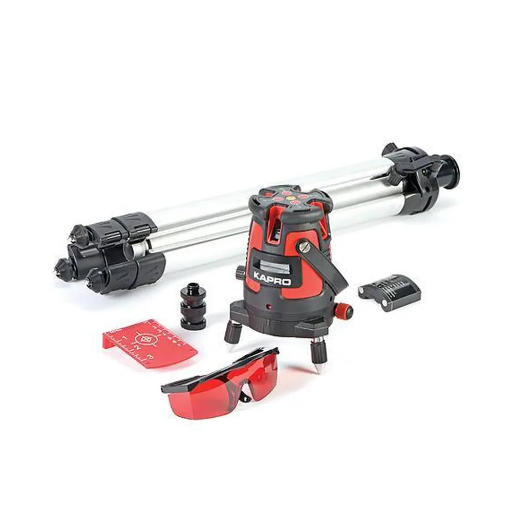 Laser KAPRO® 875S súčasne premieta 1 vodorovný a 4 ortogonálne zvislé lúče