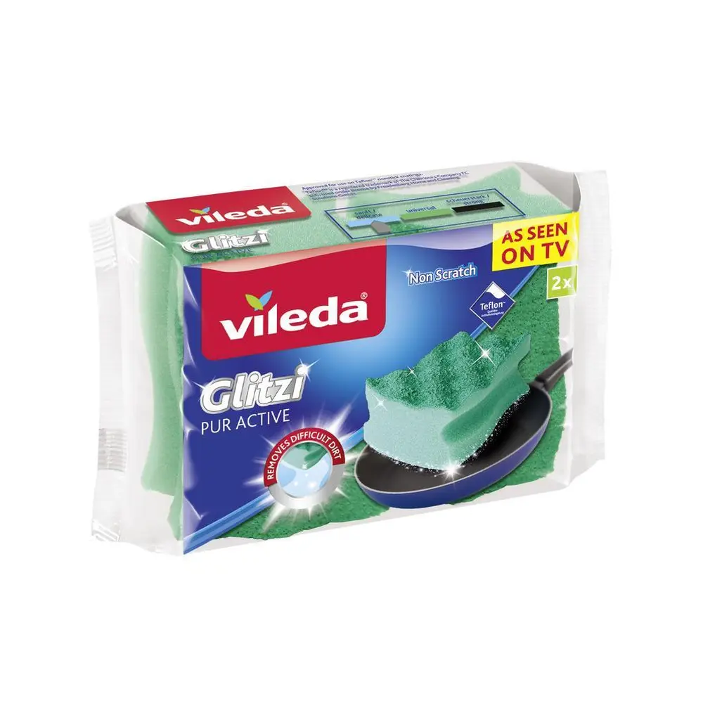 Hubka Glitzi je určená na extra delikátne povrchy ako teflón či sklo.