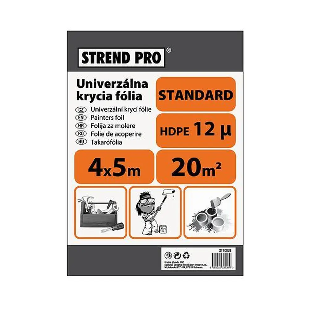 Zakrývacia fólia Strend Pro by nemala chýbať vo vašej domácnosti. Jej rozmer je 4x12