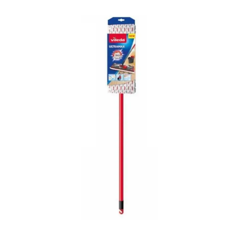 Mop Vileda Ultramax Microfibre Vám umožní efektívne upratovanie bez namáčania rúk. Obsahuje 2 druhy vlákien pre ešte lepšie odstránenie nečistôt. Power zóna - až 10x väčší tlak oproti bežnému mopu. Teleskopická tyč až do dĺžky 140 cm.Vhodný na všetky druhy tvrdých podláh - PVC