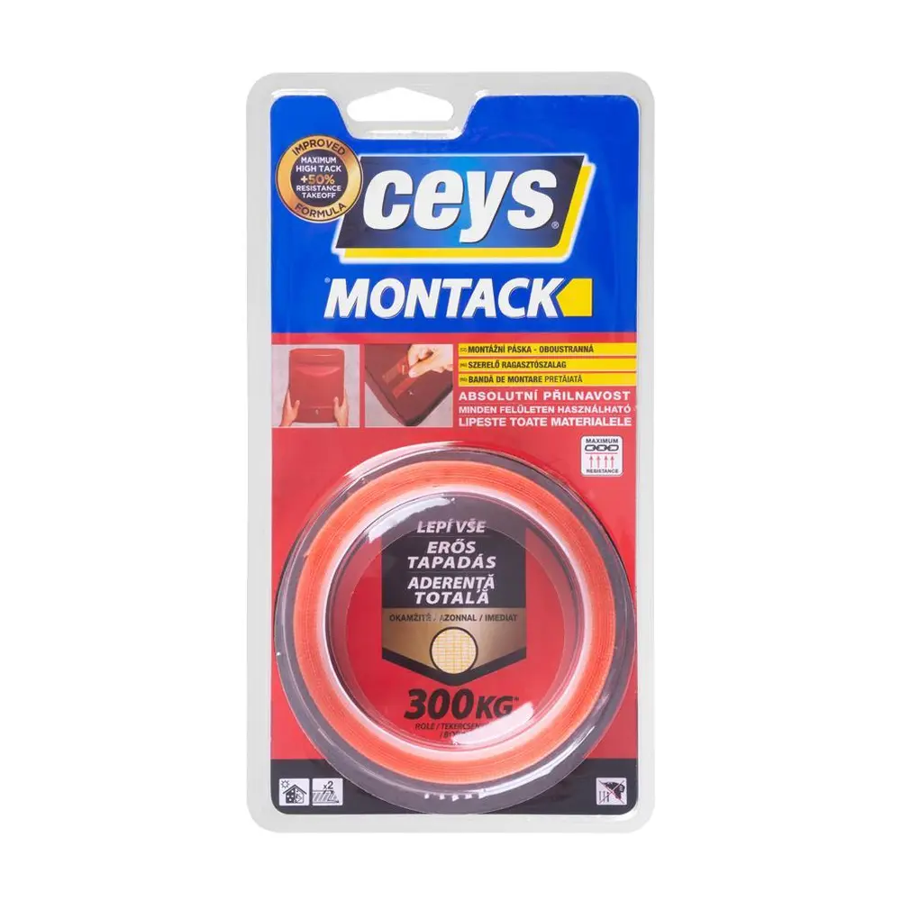 Obojstranná gelovitá montážna páska Montack Express pre pripevnenie všetkých materiálov