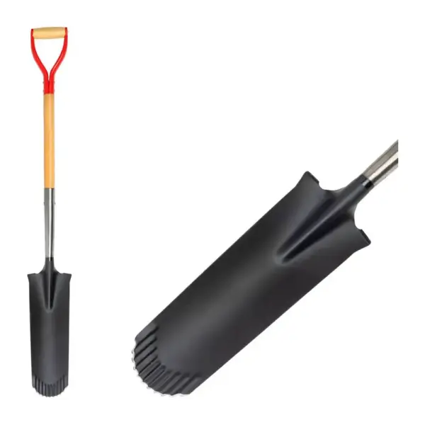 Rýľ Strend Pro Premium RedShark, úzky, drenážny, s drevenou násadou D 1280 mm