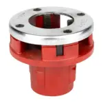 konštrukcii a hydraulických prácach. Spôsob uchytenia račne do hlavy je jednoduchý. Hlava sa používa na rezanie závitu na 1 1/2" rúre podľa normy.