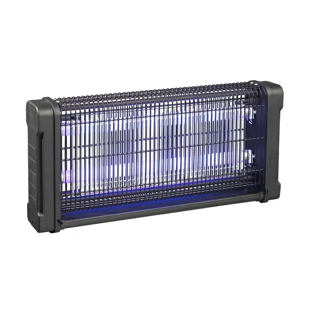 Táto lampa na hmyz sa napája do zdroja elektriny. UV žiarovka priťahuje hmyz do mriežky