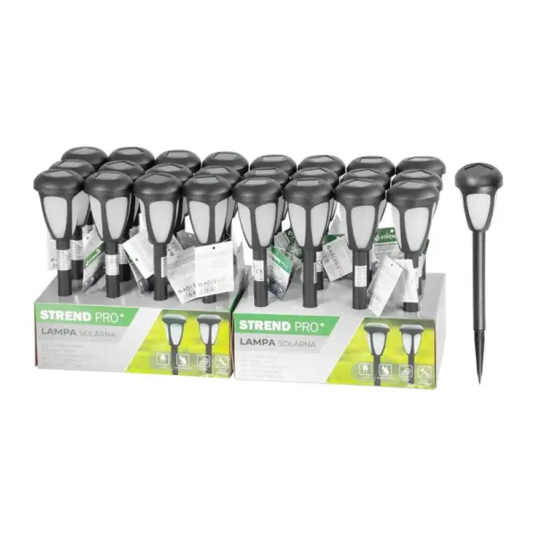 <p>Dizajnová solárna lampa Strend Pro Garden je moderným doplnkom každej záhrady. Počas dňa solárny panel konvertuje slnečnú energiu na elektrickú energiu