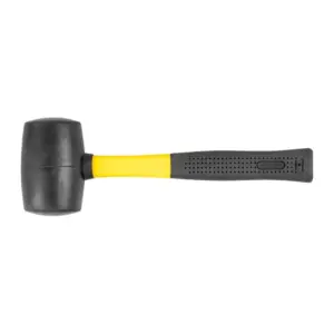 Gumené kladivo Strend Pro s priemerom 34 cm a kovovou rúčkou vhodné na univerzálne použitie.  Kladivo je ideálne na pribíjanie alebo upravenie citlivých materiálov bez toho