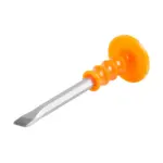 tehlou a stavebným materiálom. Disponuje PVC rukoväťou pre pohodlné uchopenie a chránič zabezpečuje bezpečnosť pri práci. Jeho dĺžka je 300 mm.