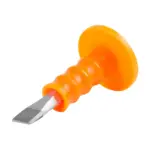 kameňom a stavebným materiálom. Jeho dĺžka je 150 mm. Disponuje PVC rukoväťou pre pohodlné uchopenie a chránič zabezpečuje bezpečnosť pri práci.