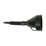 Na bezpečné preliatie pohonnej hmoty použite tento čierny platový lievik s filtrom s výškou 14 cm.