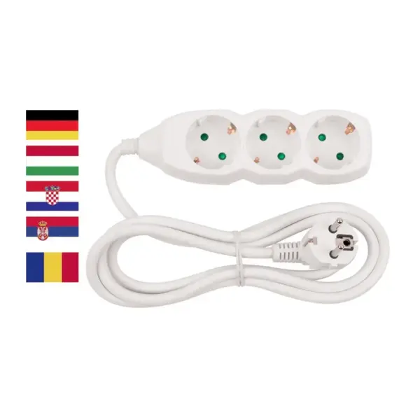 <p>Predlžovací kábel Strend Pro DG-805B v klasickom bielom prevedení má dĺžku 1