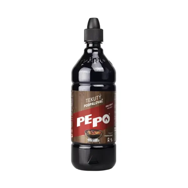 <p>PE-PO tekutý podpaľovač je určený na podpaľovanie pevných horľavých materiálov ako je drevené uhlie. Horí bez sadzí a pachu. Vhodný pre použitie v záhradných či jednorazových griloch.</p>