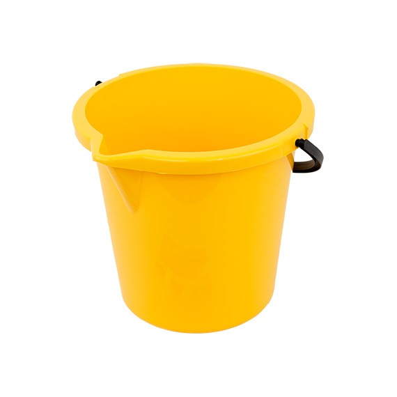 Pevné plastové vedro s výlevkou a s rúčkou tvarovanou na prsty. Mix farieb podľa dostupnosti.
