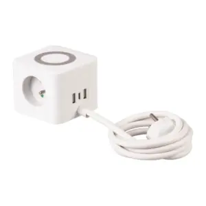 Praktický predlžovací kábel v bielej farbe zabezpečí prívod elektrickej energie až do dĺžky 1