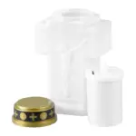 Sviečka MagicHome, kríž, LED, na hrob, biela, 2xAA, 15x9 cm, (súčasť balenia 2xAA) - Image 4