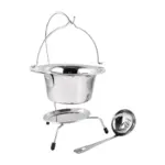 Servírovacia sada MagicHome, 800 ml, nerez, mini kotlík so stojanom a naberačkou - Image 4