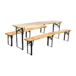 Set pivný DORTMUND Max3 Slim, stôl 220x50x76,5 cm, 2x lavica 220x25x46,5 cm, drevo 27 mm