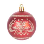 Gule MagicHome Vianoce, 9 ks, červené s ornamentom, na vianočný stromček, 6 cm - Image 2