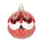 Gule MagicHome Vianoce, 9 ks, červené s ornamentom, na vianočný stromček, 6 cm - Image 3