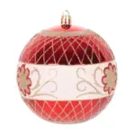 Gule MagicHome Vianoce, 4 ks, červené, s ornamentami, na vianočný stromček, 10 cm - Image 2