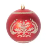 Gule MagicHome Vianoce, 4 ks, červené, s ornamentami, na vianočný stromček, 10 cm - Image 4