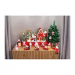 Dekorácia MagicHome Vianoce, Domček so santom na streche, LED, terakota, 2xAAA, 27x13x34 cm - Image 3