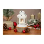 Lampáš MagicHome Vianoce, biely, s LED sviečkou teplá biela, 10x15/20 cm - Image 3