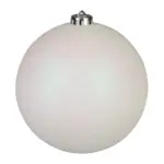 Guľa MagicHome Vianoce, 1 ks, biela, glitrovaná, na vianočný stromček, 15 cm - Image 2