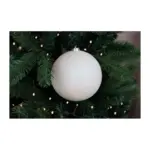 Guľa MagicHome Vianoce, 1 ks, biela, glitrovaná, na vianočný stromček, 15 cm - Image 3