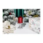 Sviečka MagicHome Vianoce, 7x10 cm, valcová, červená, metalický efekt - Image 2