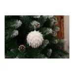 Dekorácia MagicHome Vianoce, Guľa, biela, s glitrami, 10 cm - Image 3