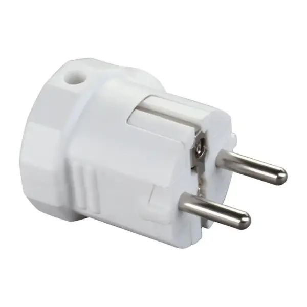 <p>Klasická vidlica Strend Pro (250 V/16 A max.) pre pohyblivý predlžovací prívod. Táto FRENCH/SCHUKO vidlica v bielej farbe disponuje krytím IP20.</p>
