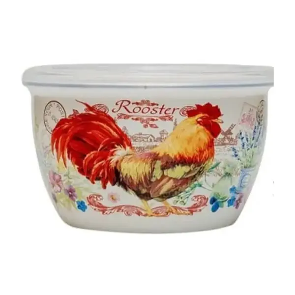 <p>Miska 16cm s vekom kohút smaltovaná</p>