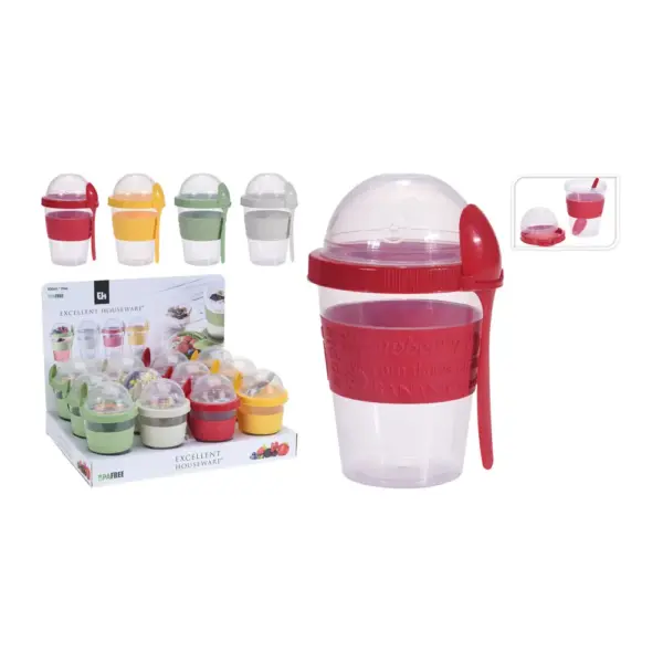 Pohár na jogurt+lyžička 600ml
