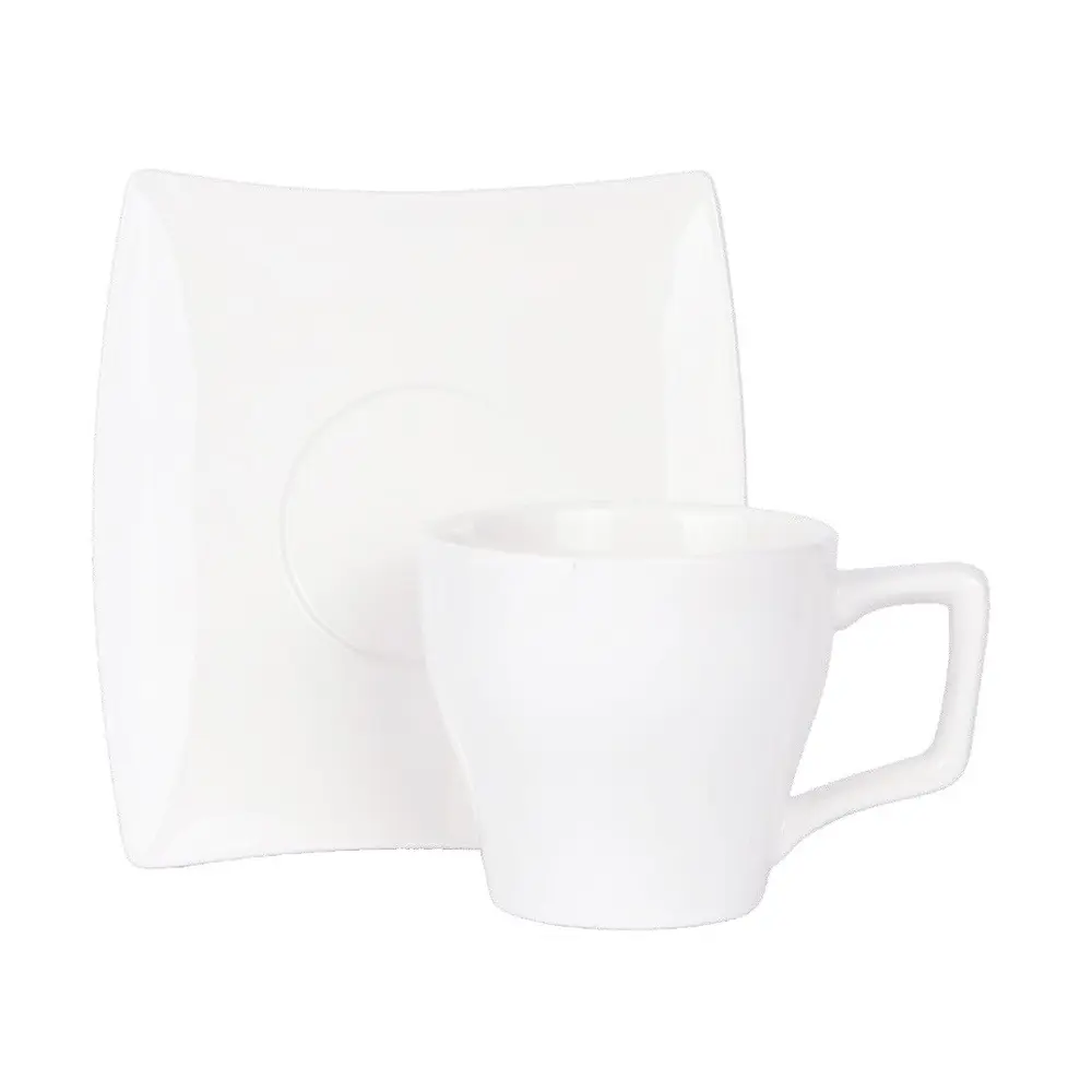 Minimalistická šálka so štvorcovou podšálkou.Vyrobené z najkvalitnejšieho porcelánu z nového kostného porcelánu od renomovanej značky Veroni.Všetko zabalené v ozdobnom obale (môže sa líšiť v závislosti od doručenia).